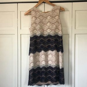 Beautiful navy and ivory lace dress